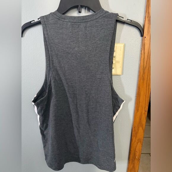 Adidas Classic Stripe Women's Sleeveless Tabk Top Size Medium Grey/White - Picture 5 of 7